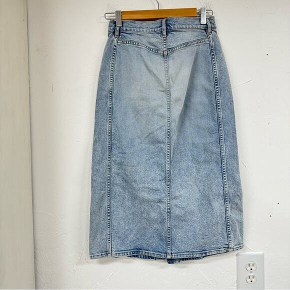 3X1 Light Wash Denim Button Front Midi Jean Skirt Womens 26 Coastal Cowgirl - Picture 5 of 9